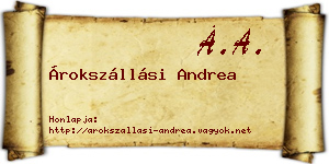 Árokszállási Andrea névjegykártya