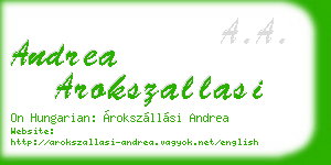 andrea arokszallasi business card